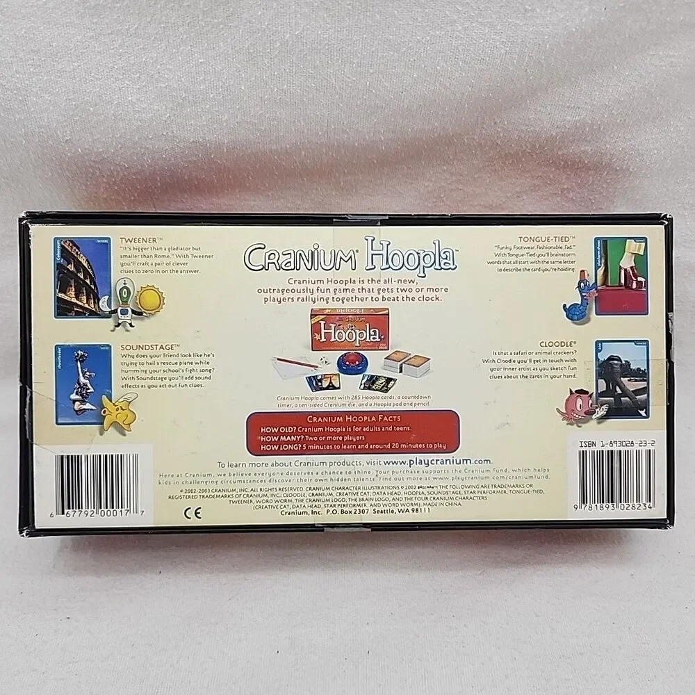 Game Cranium Hoopla Card 2002 Edition Every Second Counts Family 1 Card Missing